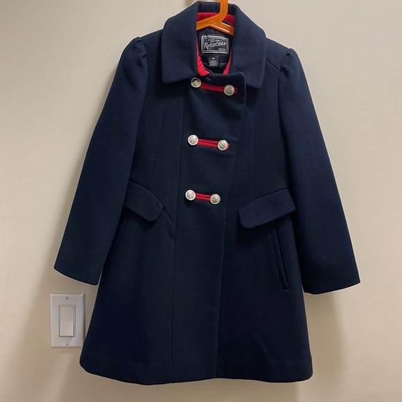 Rothschild Little Girls Wool Look A Line Military Long Winter Dress Coat - Picture 3 of 3
